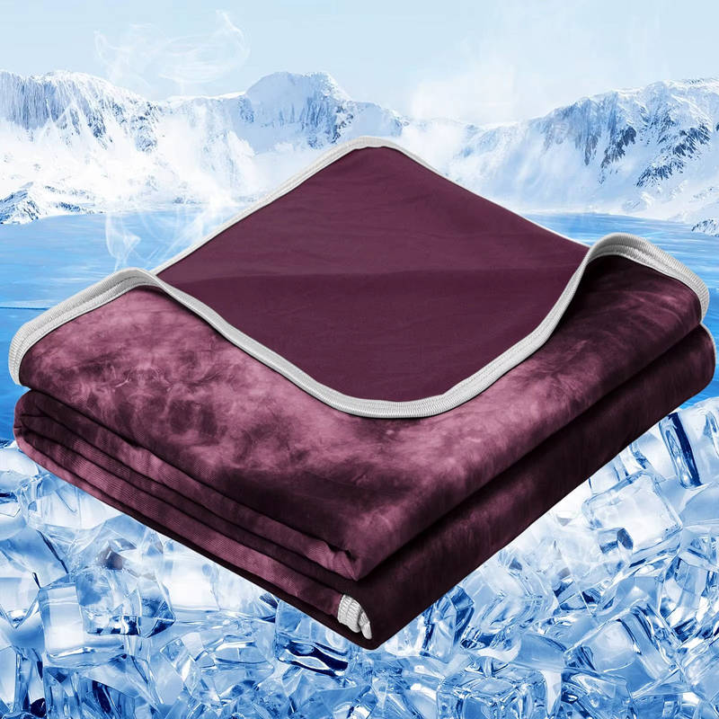 Lightweight Summer Comforter with Cooling Nylon Side and Soft Fabric Back