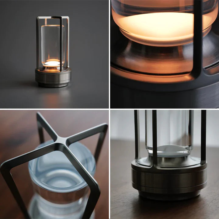 Lumiere Lantern Cordless Crystal Desk Lamp