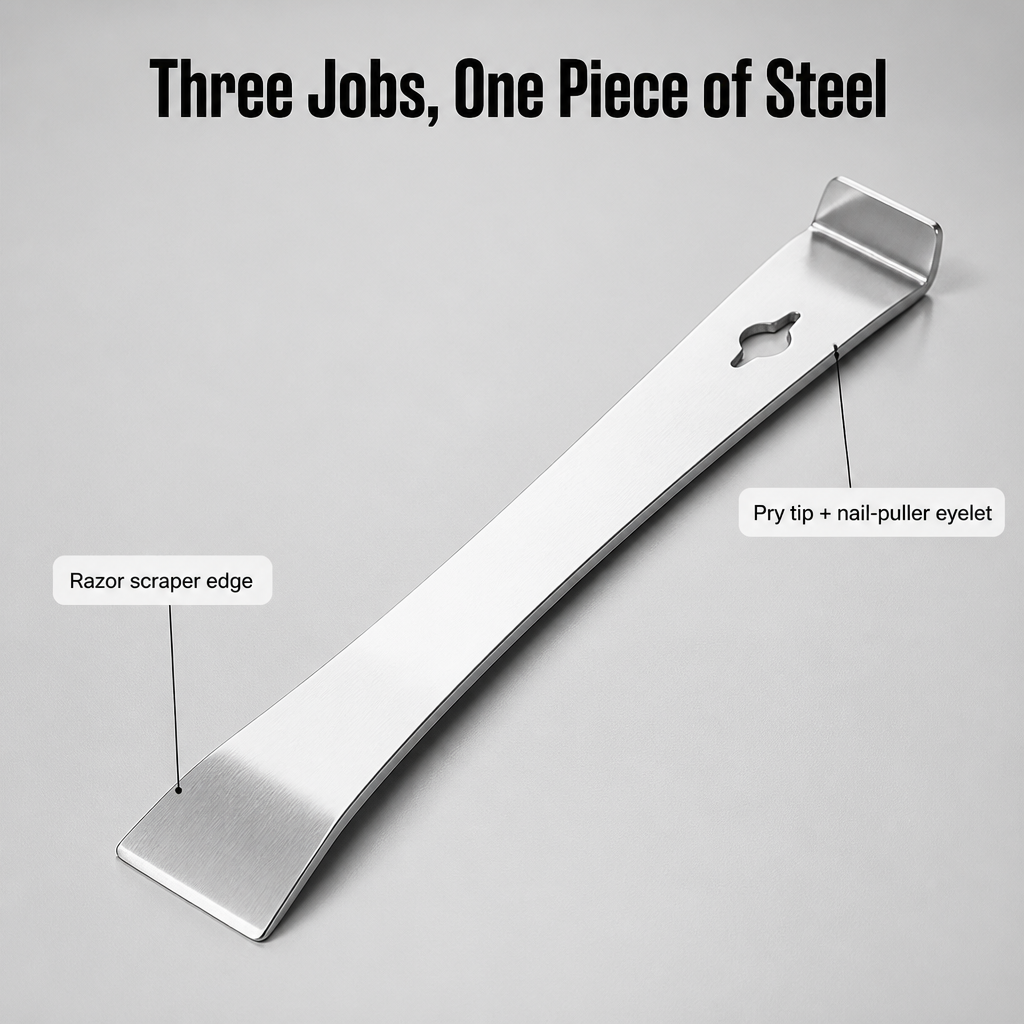 TitanEdge™ — Scrape, Pry & Pull Nails Clean With One Slim Steel Bar