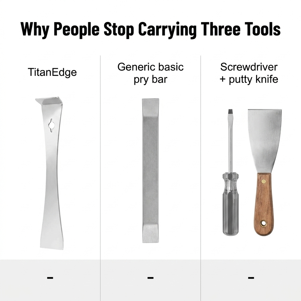 TitanEdge™ — Scrape, Pry & Pull Nails Clean With One Slim Steel Bar