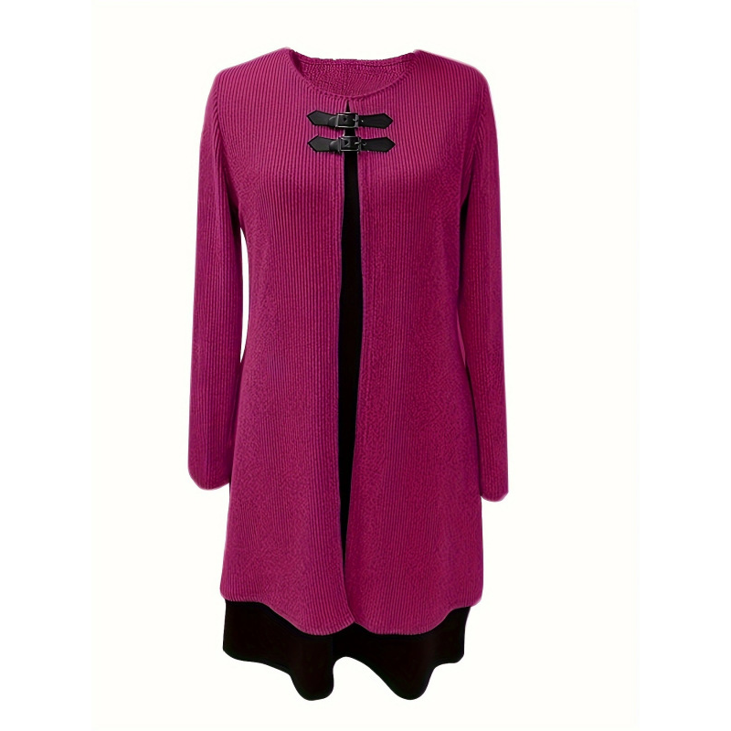 A-line Dress for Women Featuring Faux Leather Straps