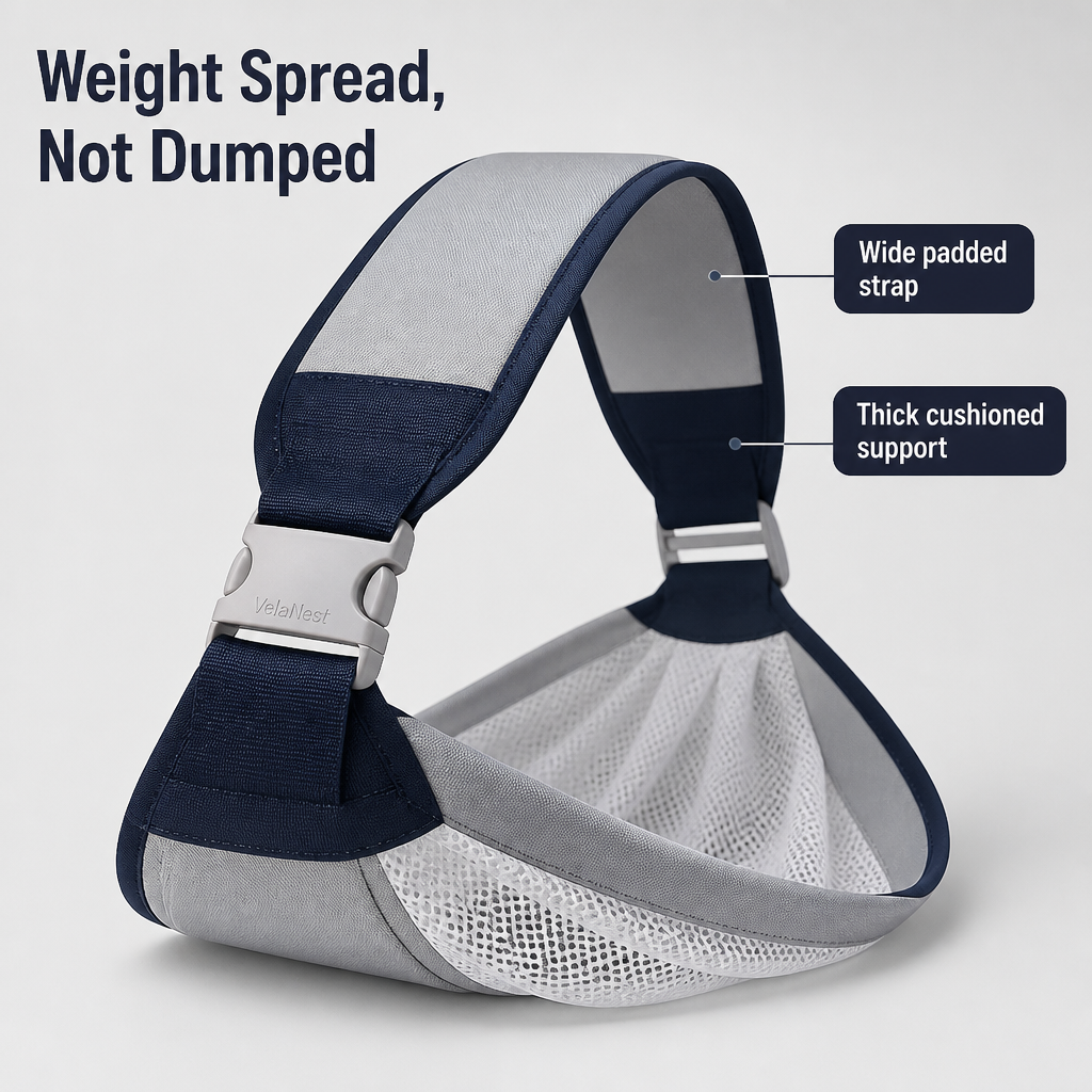 VelaNest™ — Slip It On, Settle Baby In, and Carry Pain-Free for Hours