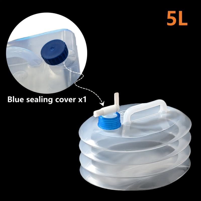 Foldable Water Container with Sealed Lid for Camping and Outdoor Use