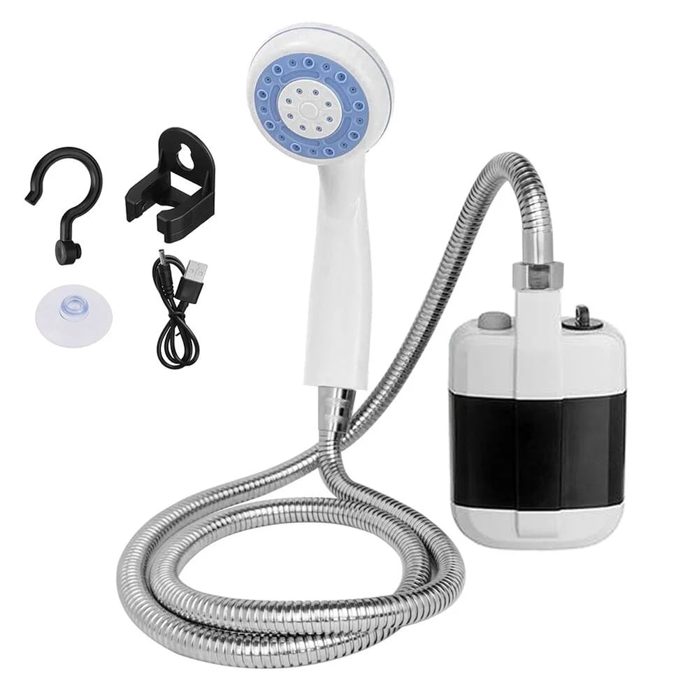 Portable Camping Shower with 20L Collapsible Water Bucket and USB Battery