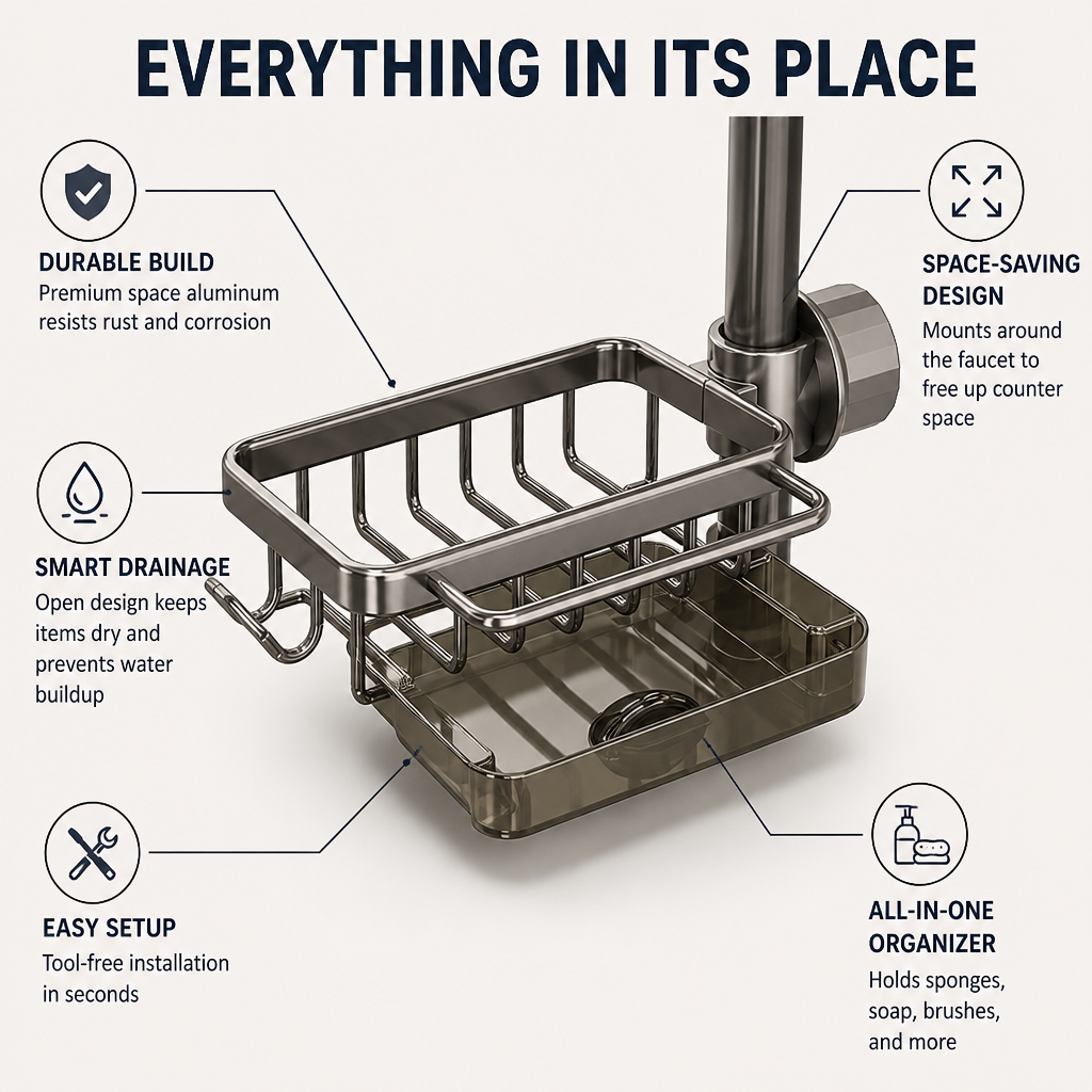 AquaNest™ — Transform Your Sink into a Dry, Clutter-Free Sanctuary Instantly