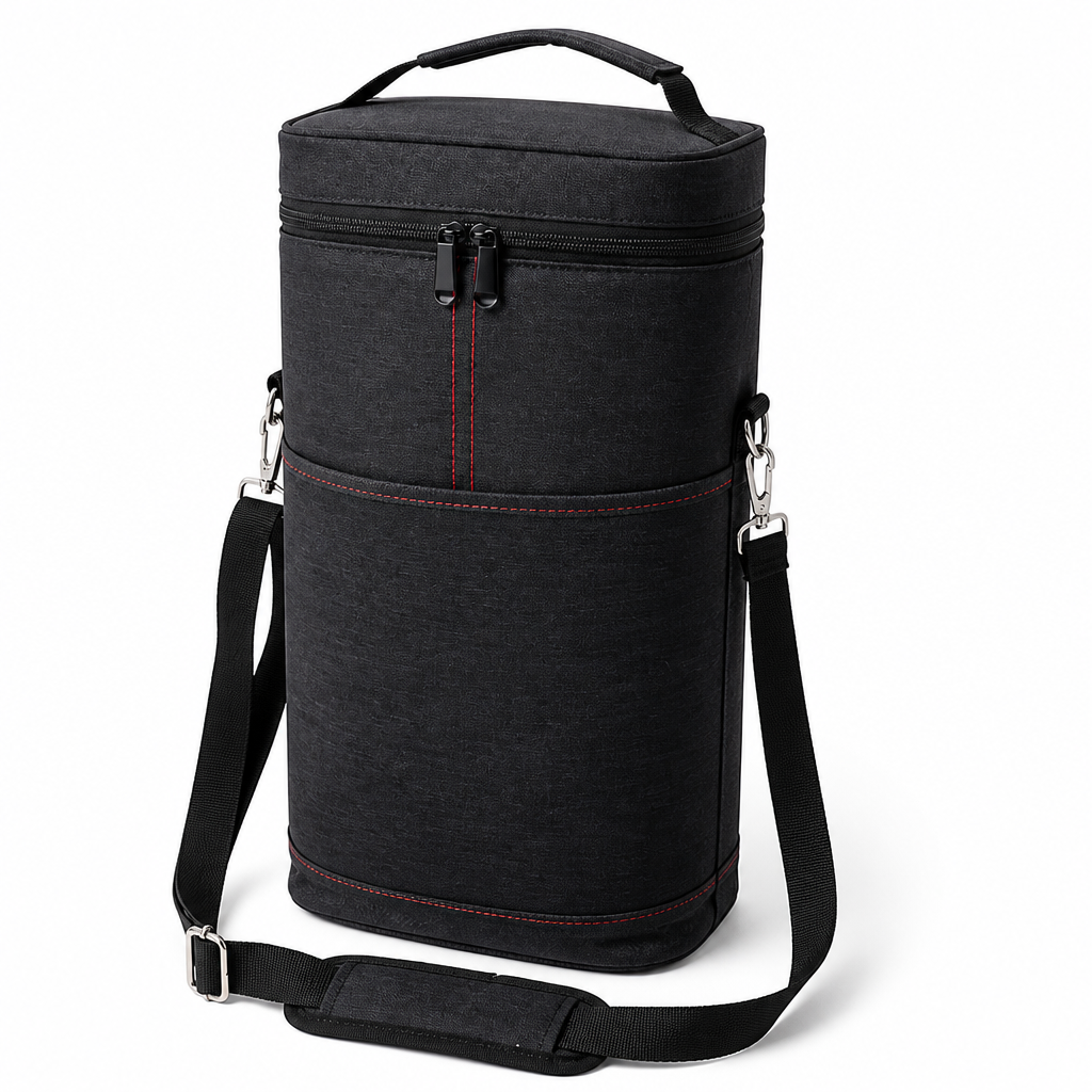 Insulated Leakproof Canvas Wine Carrier (2-Bottle)