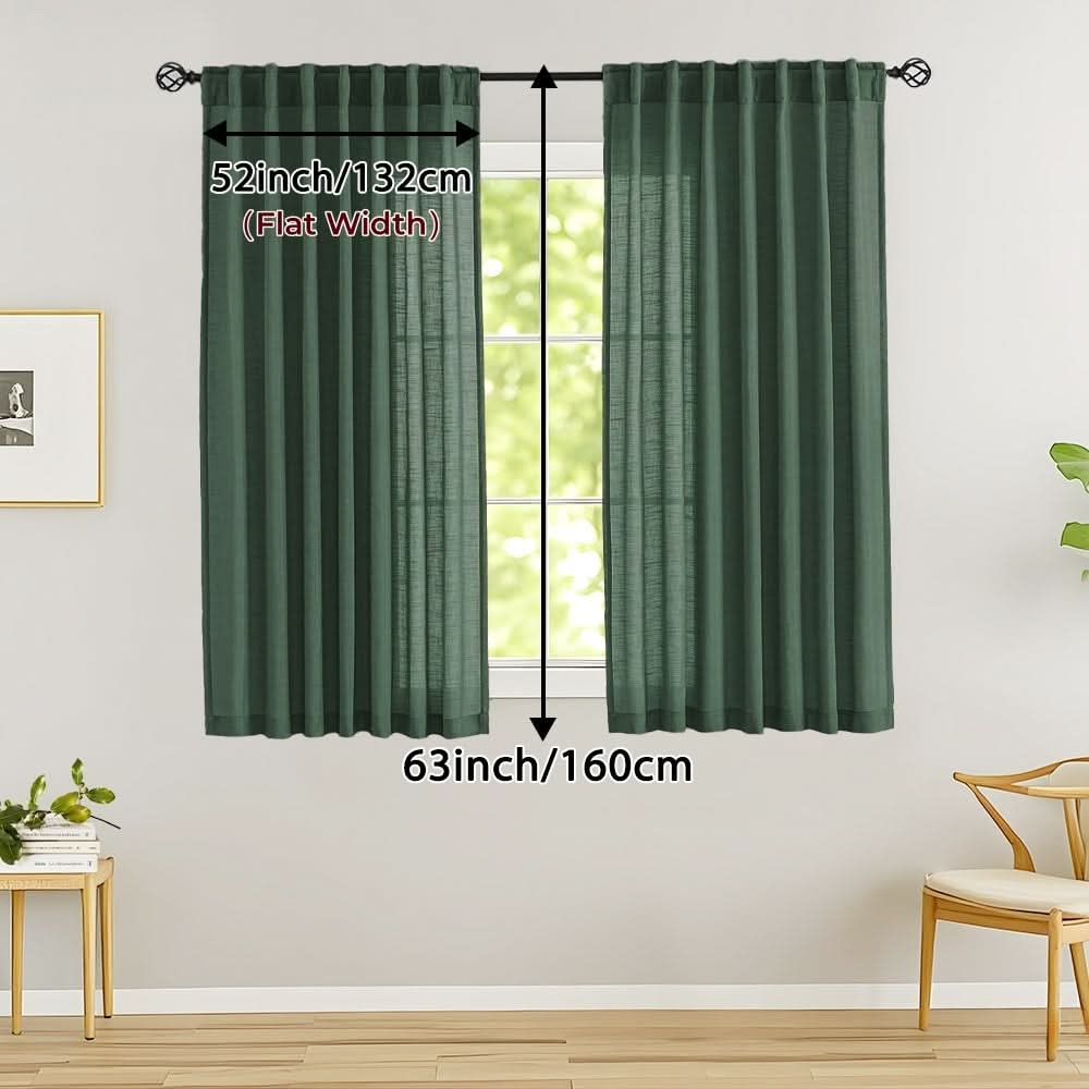 Flax Linen Sheer Curtains for Soft Light Filtering and Privacy