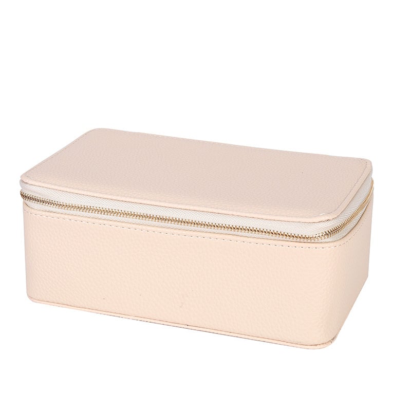Zippered Jewelry Storage Box with Compartments