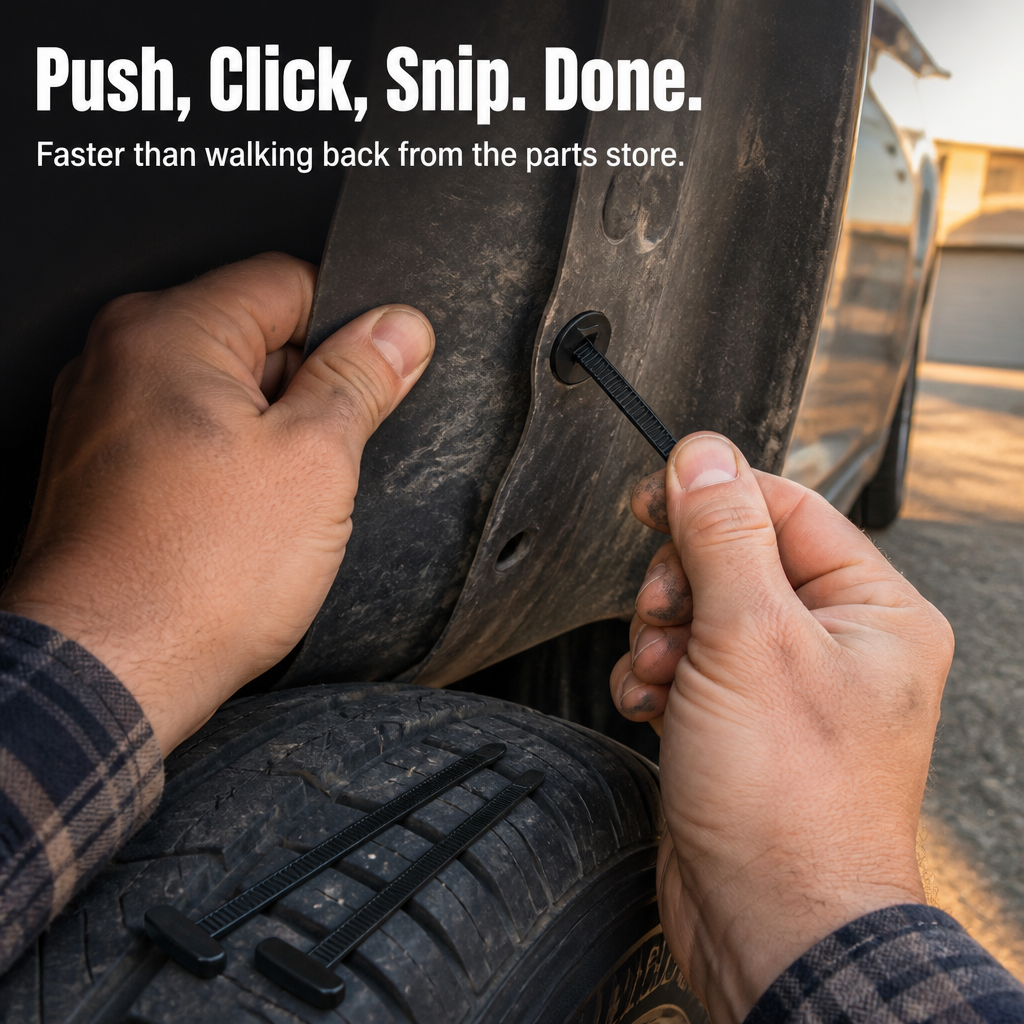 SnapSecure™ — Snap Loose Fender Liners, Mudguards, and Splash Shields Firmly Back