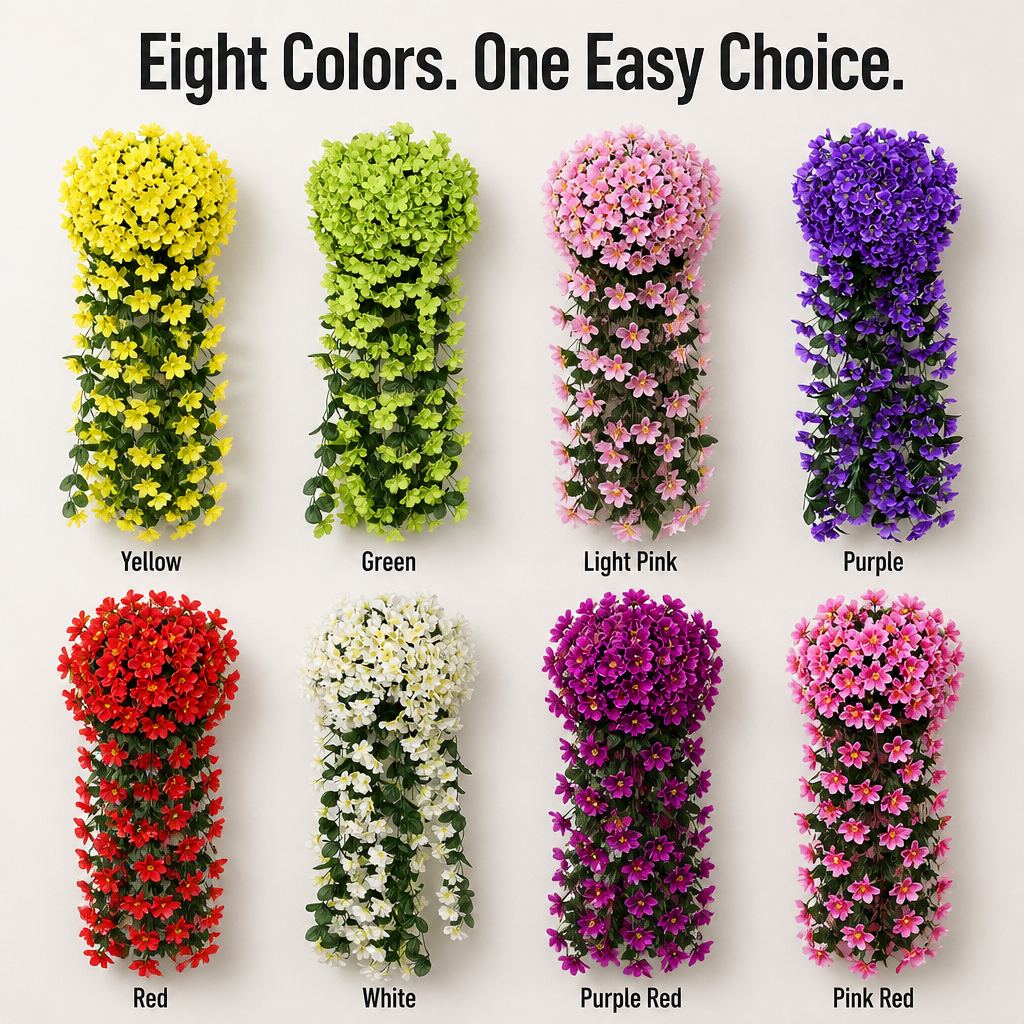 BlossomAura™ — Hang Real-Touch Blooms That Stay Bright Without a Drop of Water