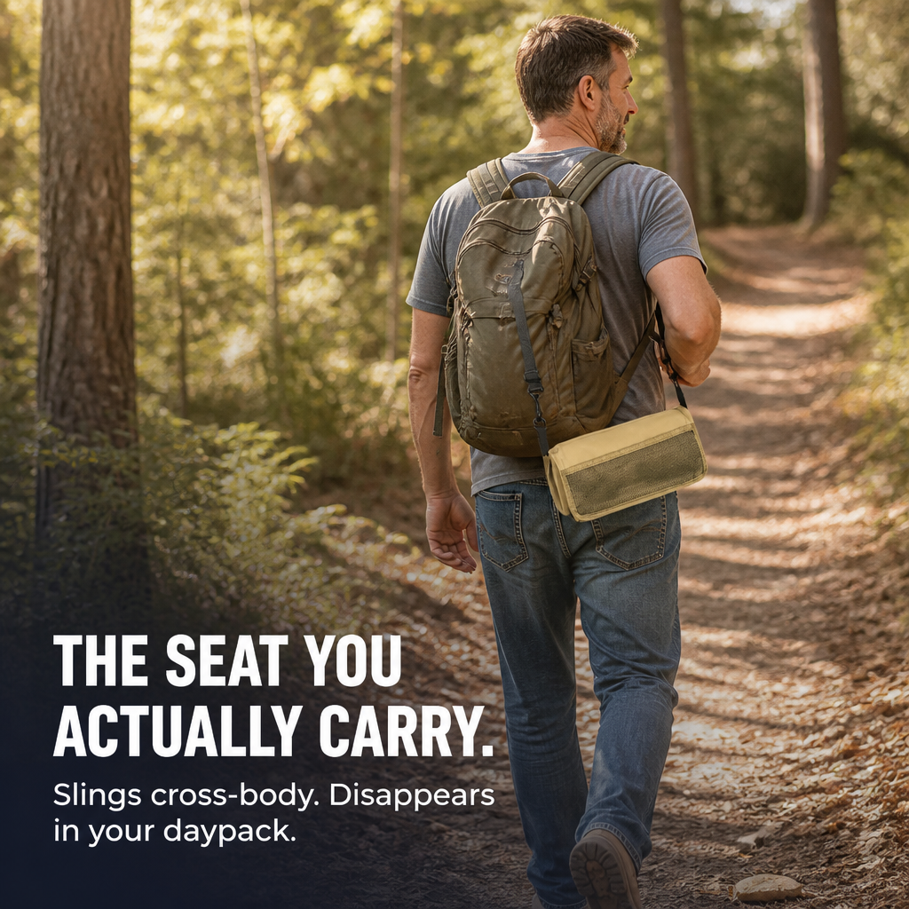 TerraSeat™ — Tote a 330 lb Seat That Collapses Into Your Daypack