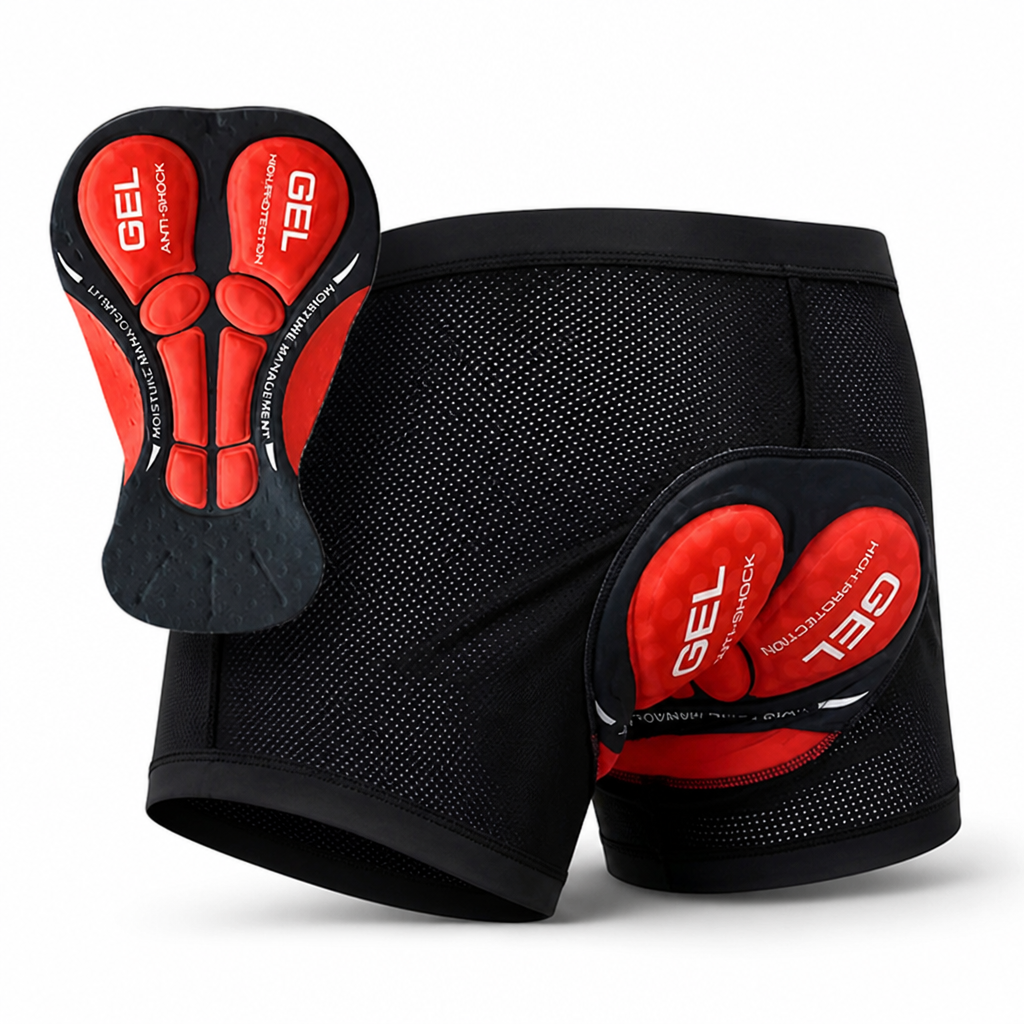 5D Gel Padded Breathable & Moisture-Wicking Motorcycle Shorts (Low-Rise)