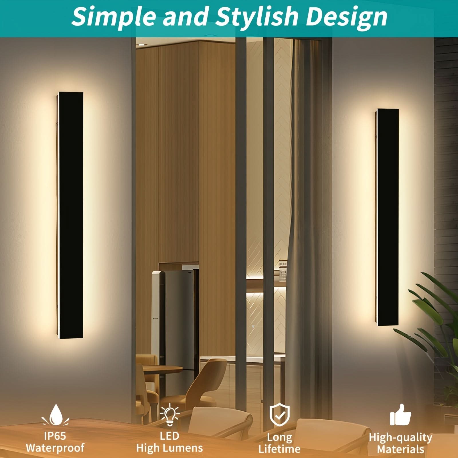 Dimmable Outdoor Wall Sconce - Long-Style Lighting Fixture