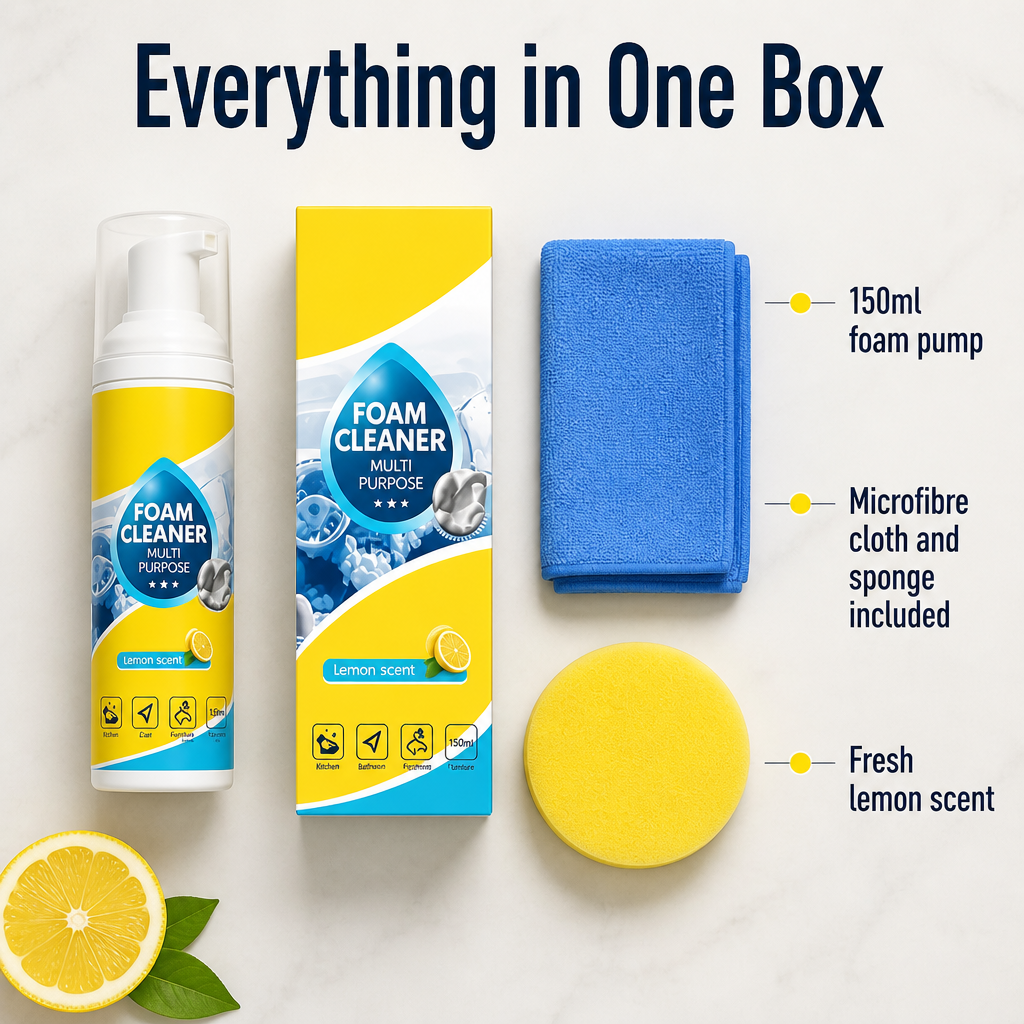 FoamLift™ — Spray, Pause 30 Seconds & Wipe Grease Away from Any Surface