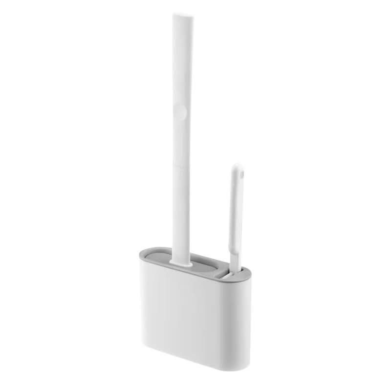 Silicone Toilet Brush Set with Flat Head Design