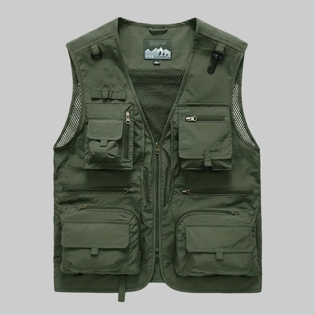 Outdoor Casual Vest with Zippered Pockets for Convenience