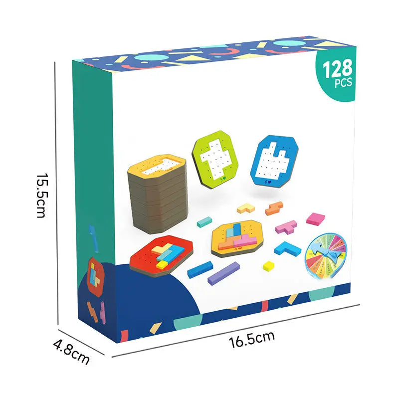 Building Block Puzzle Set with 108 Pieces and 20 Challenges