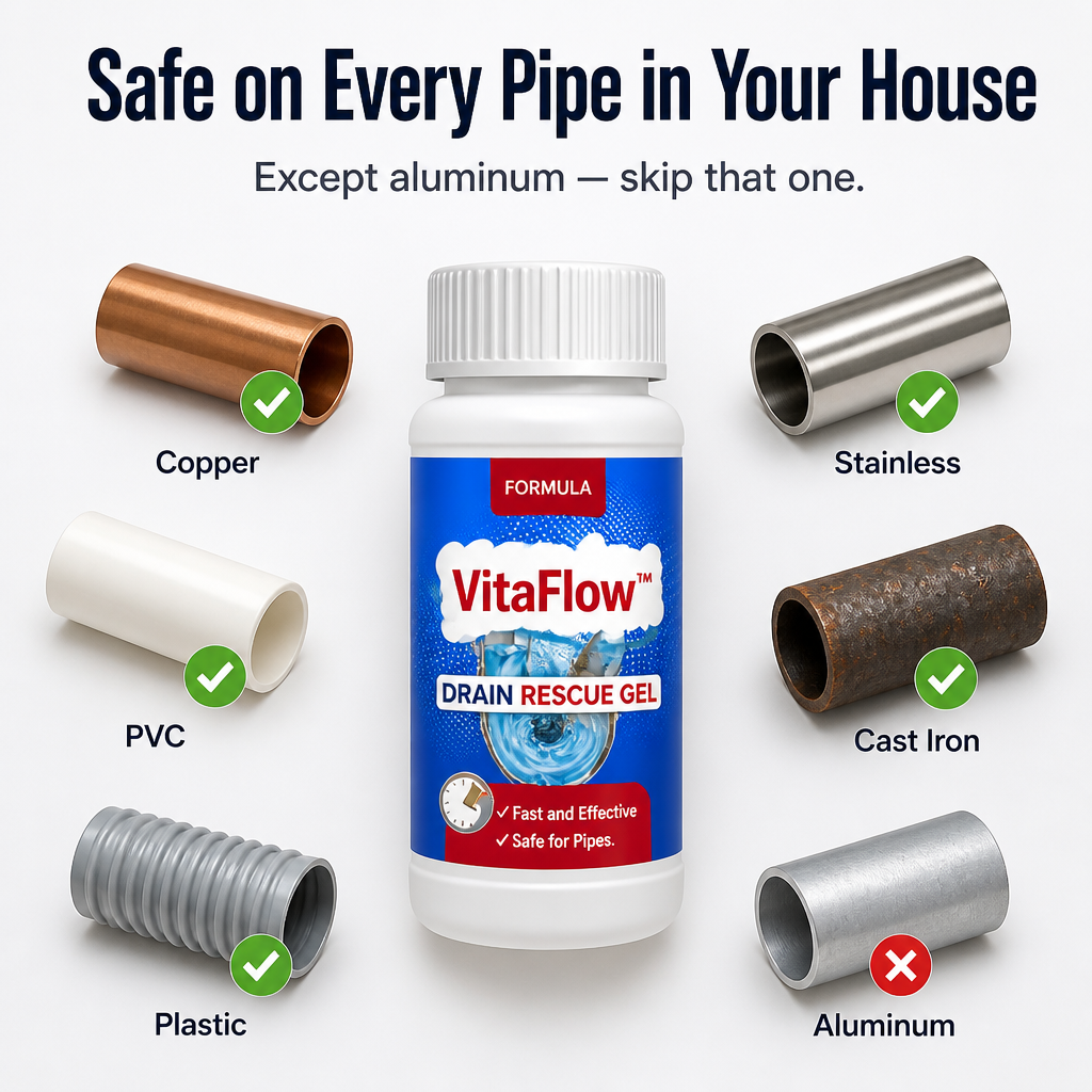 VitaFlow™ Drain Rescue — Dissolve Tough Clogs Fast Without Damaging Your Pipes