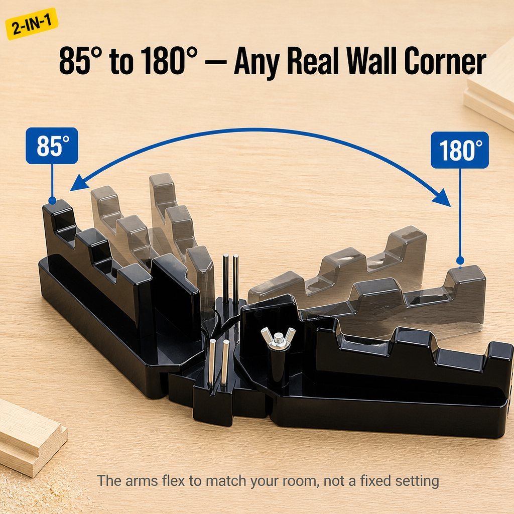 MiterMate™ — Achieve Tight Corner Joints Without the Miter-Saw Calculations