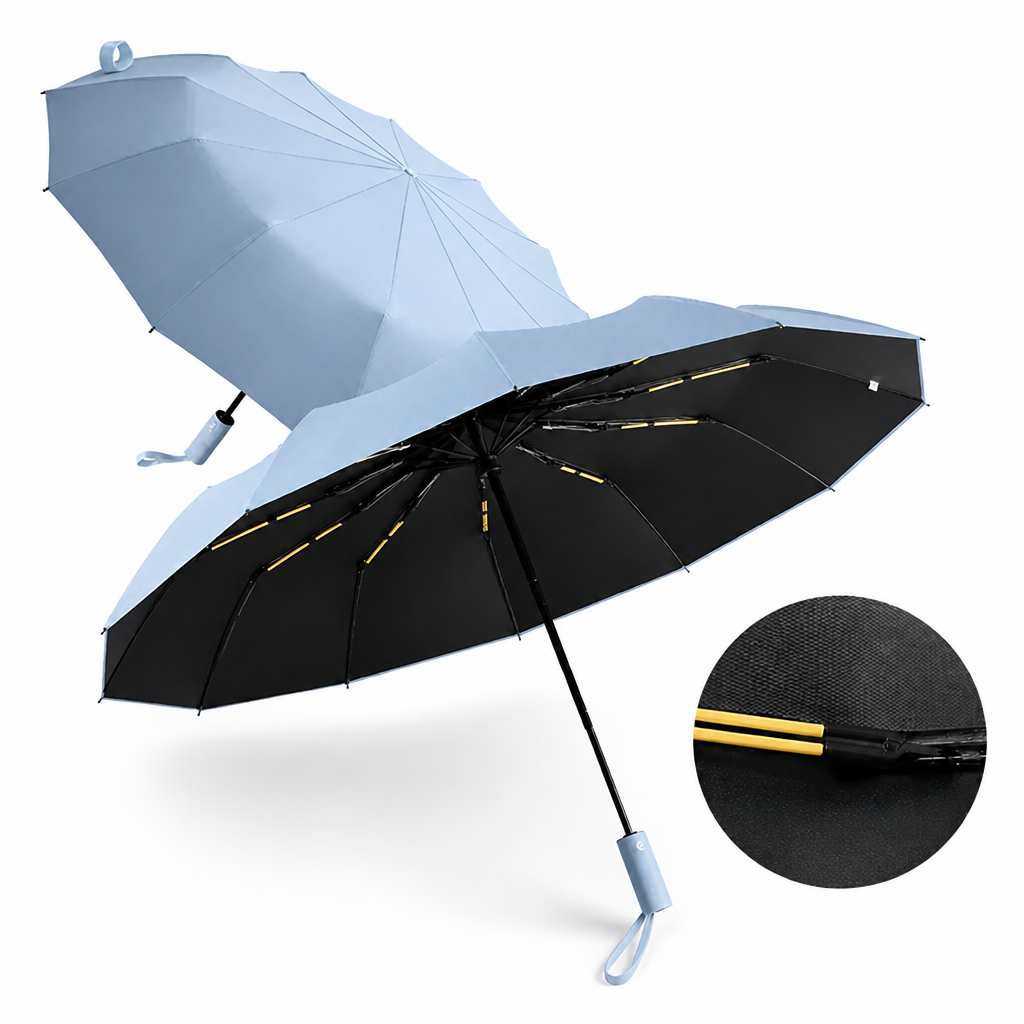 Automatic Open-Close UV-Blocking Foldable Umbrella (Triple-Fold)
