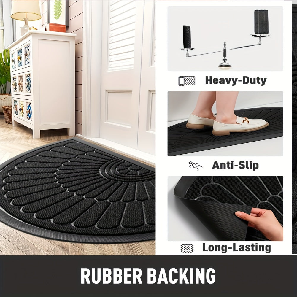 Non-Slip Half-Circle Rubber Mat – Suitable for Indoor and Outdoor