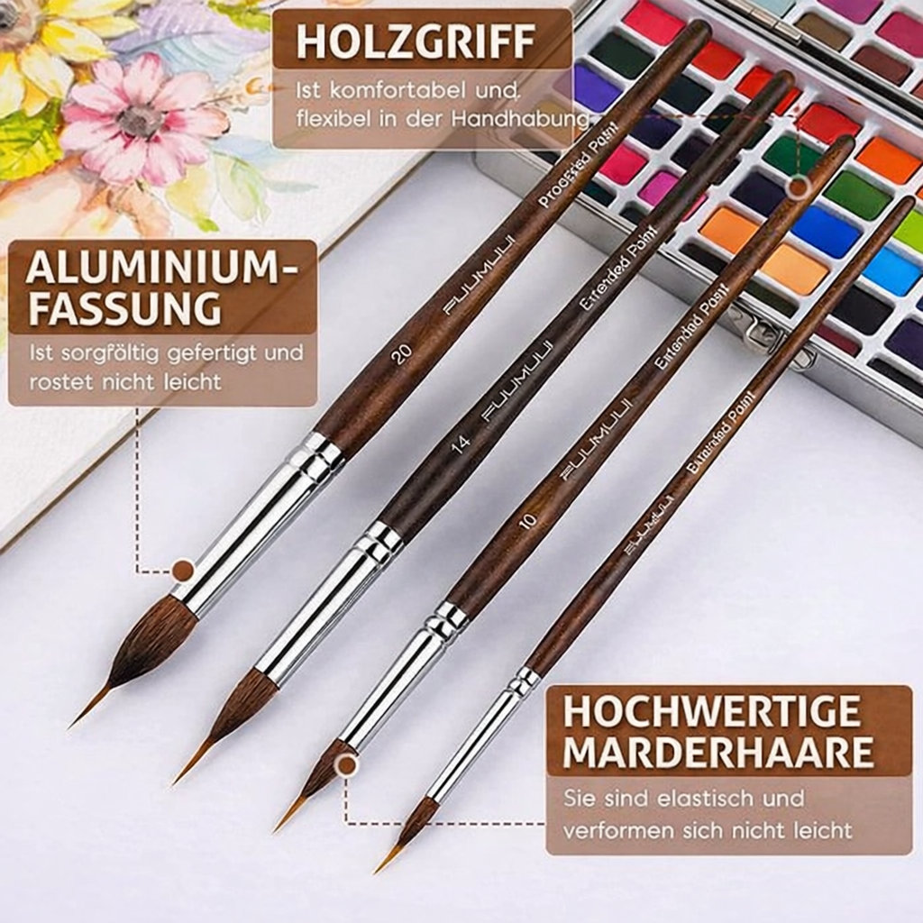 Detailing Brush Kit | Fine Lines & Precision | Wooden Handle | PinPointPro