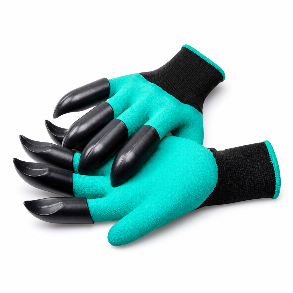 Integrated Digging-Claw Latex-Coated Gardening Gloves (One Size)