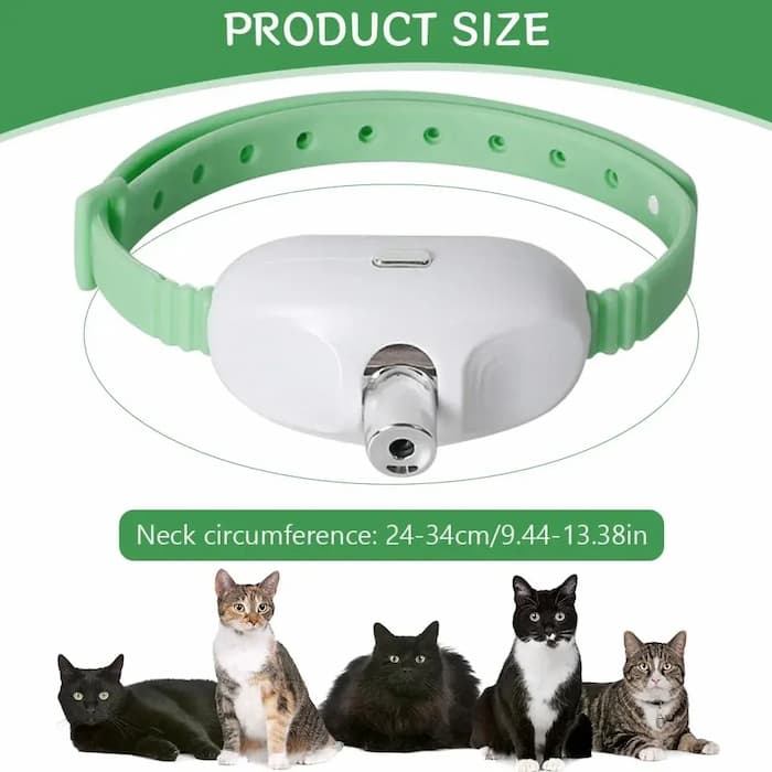 Adjustable Automatic Laser Collar for Cats – Available in Green or Pink