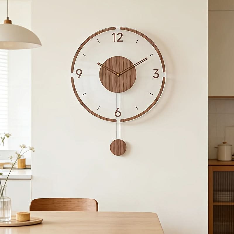 Contemporary Silent Wall Clock in Clearwood Design