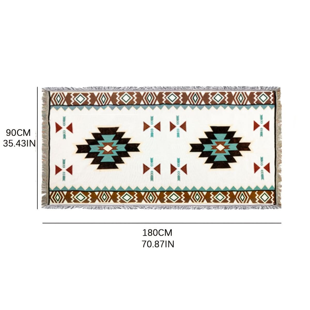 Southwestern Patterned Jacquard Blanket for Picnics