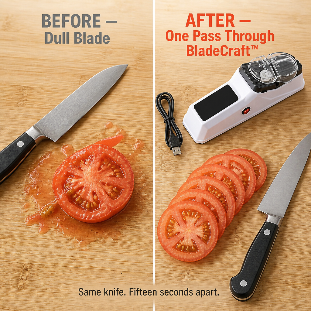BladeCraft™ — Sharpen Your Knives to Slice Through Tomatoes Like New Again