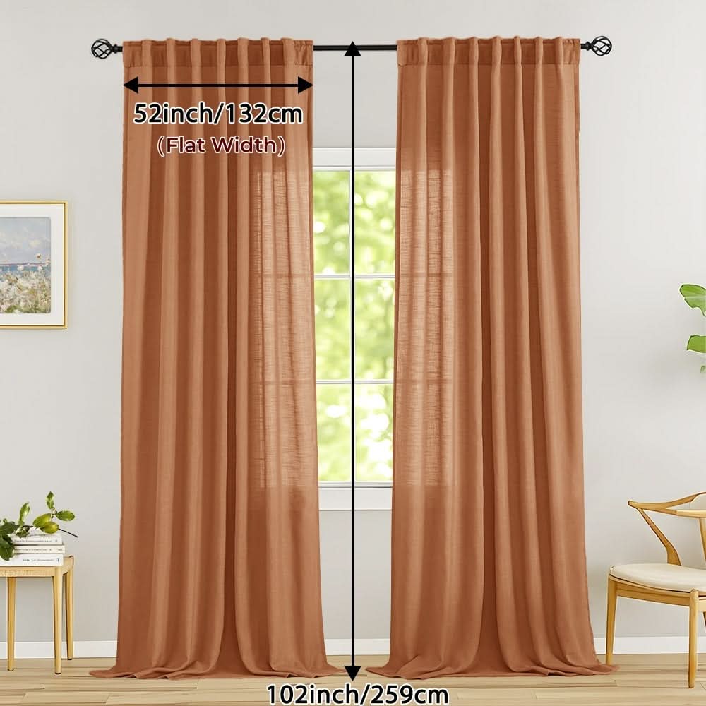 Flax Linen Sheer Curtains for Soft Light Filtering and Privacy