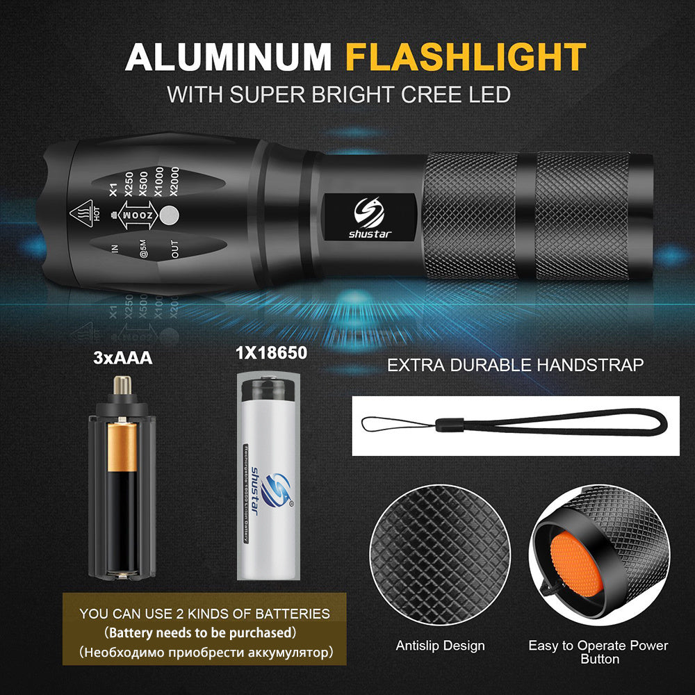 Powerful Flashlight 3000-5000 Lumens with Included Battery