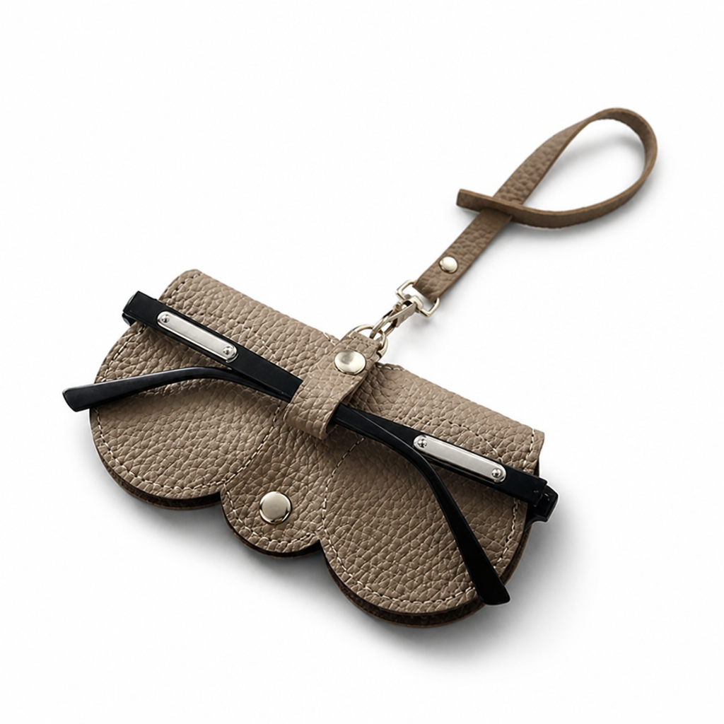 Durable PU Leather Soft-Lined Sunglasses Case (Snap Closure)