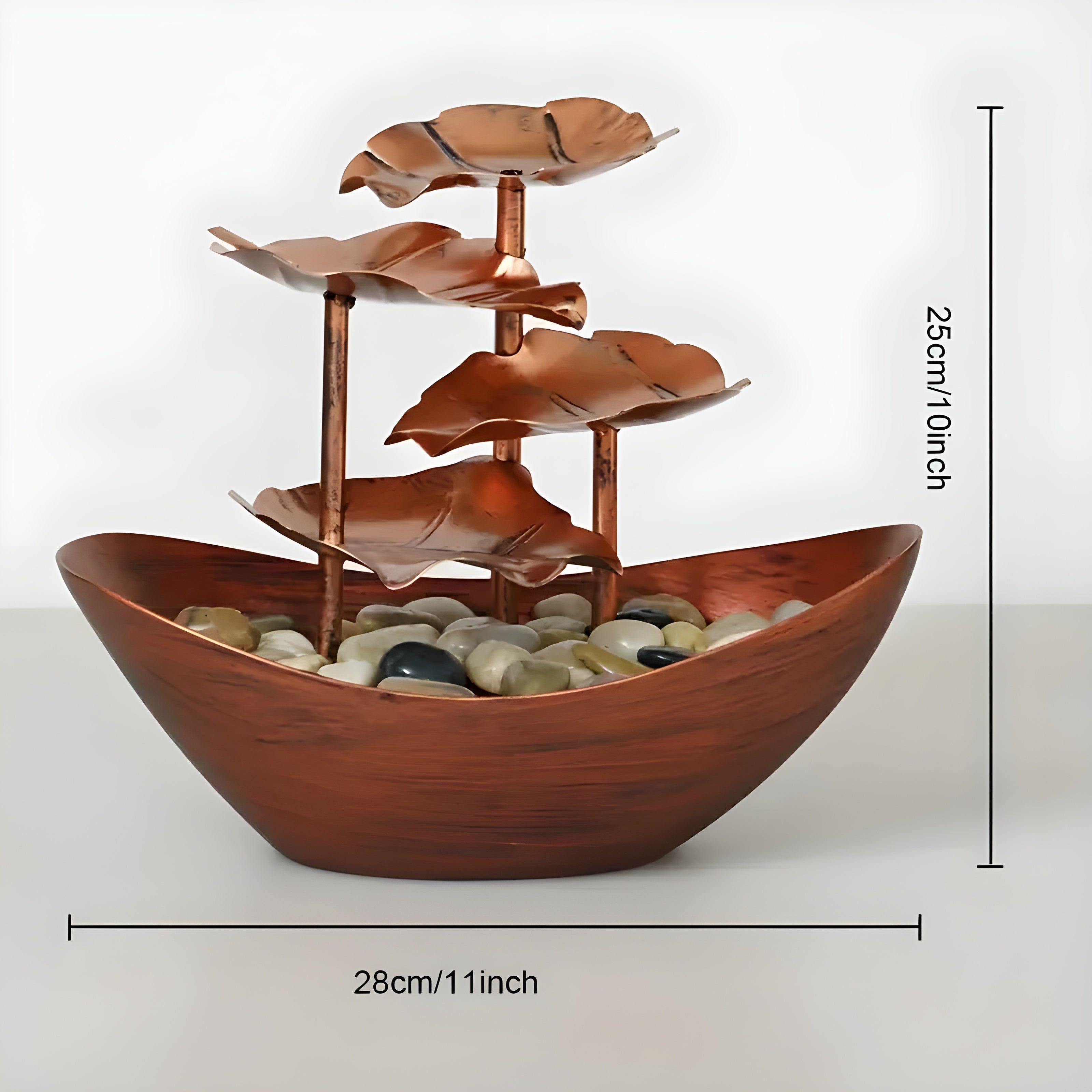 LED Illuminated Indoor Fountain – Calming Leaf Motif