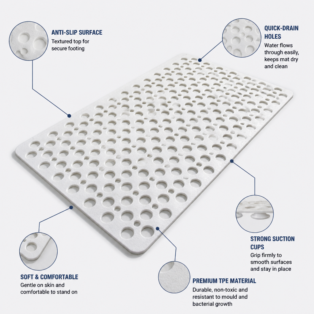 SafeStep™ — Feel Rock-Solid Safety and Freshness Every Time You Shower