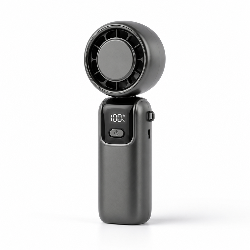 Integrated Cooling Plate & Adjustable-Speed Handheld Fan (Foldable)