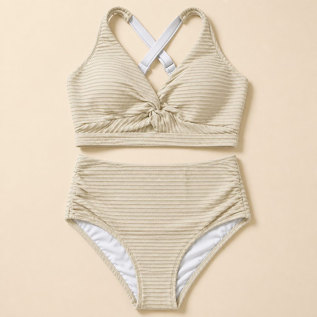 SerenaWave™ – Twist-Front High-Waist Streamlining Bikini Set