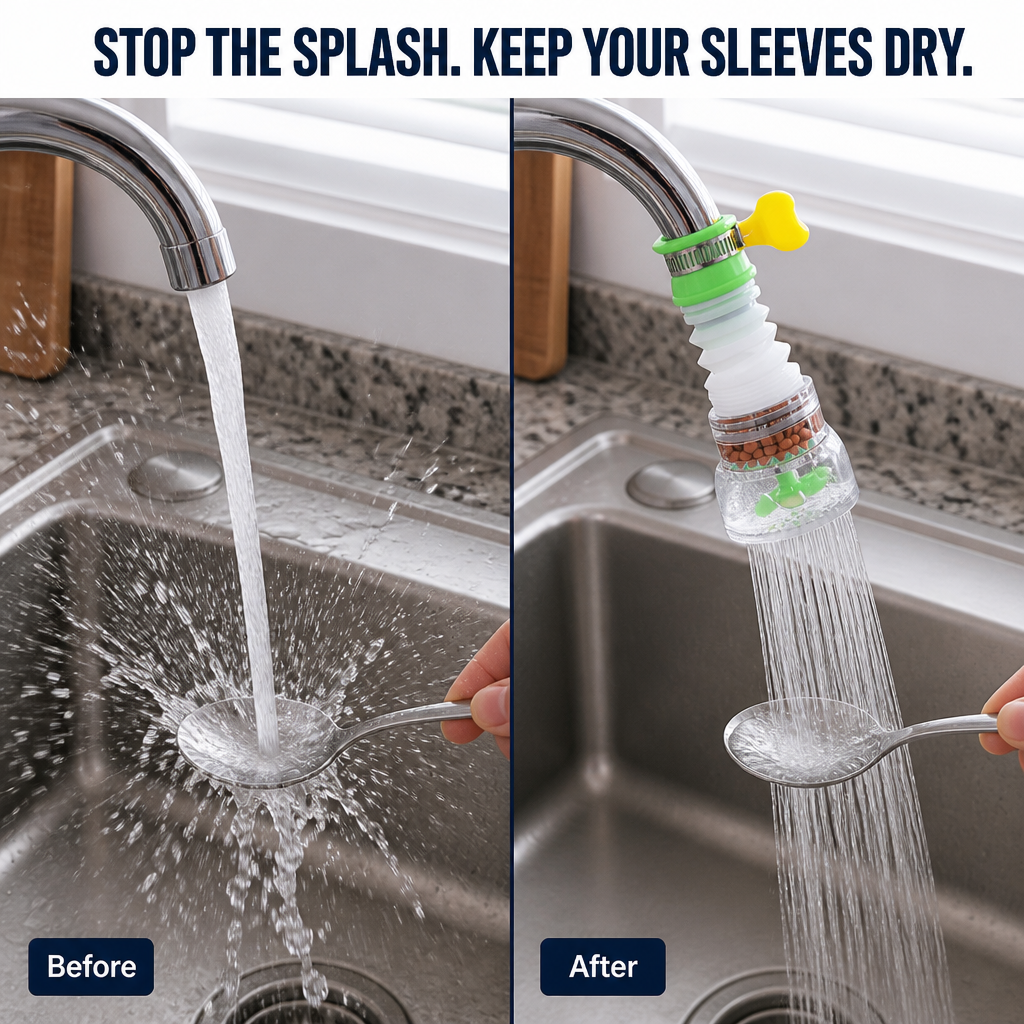 AquaPulse™ — Flex Your Faucet, Smooth the Spray, Stop Countertop Splash