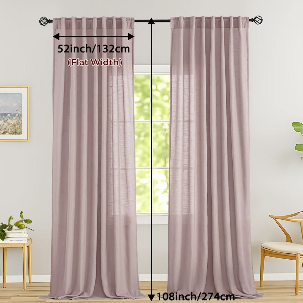 Flax Linen Sheer Curtains for Soft Light Filtering and Privacy