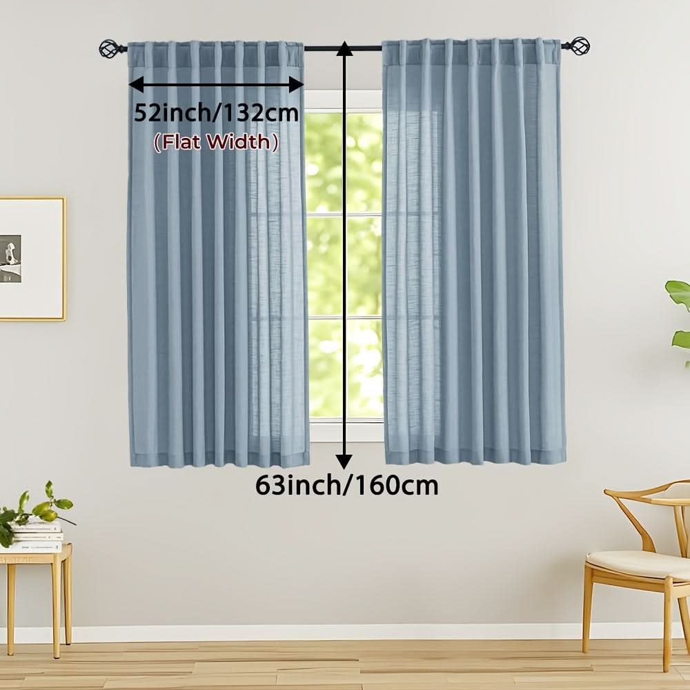Flax Linen Sheer Curtains for Soft Light Filtering and Privacy