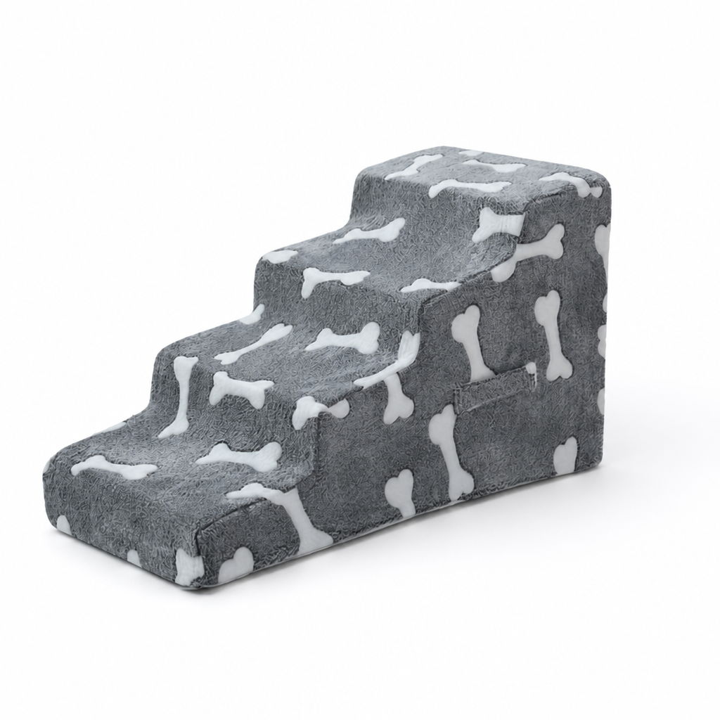Plush-Covered Non-Slip Pet Steps (2–4 Steps)