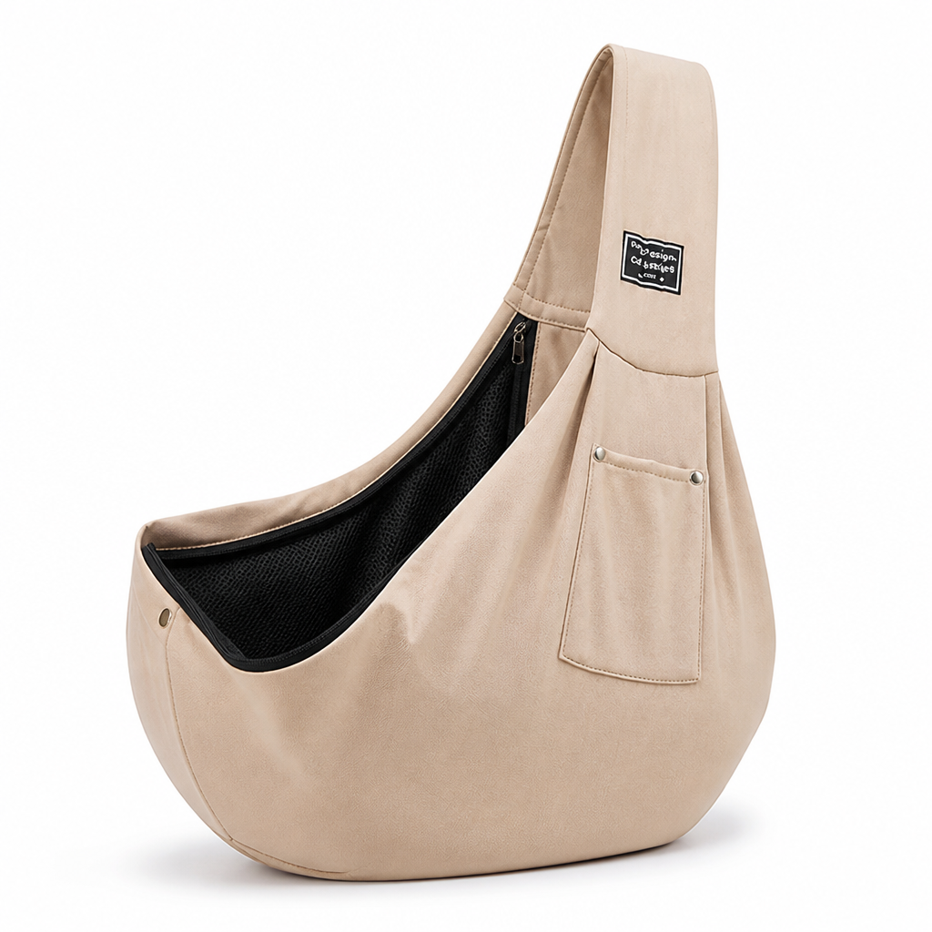 Breathable Mesh & Plush-Padded Pet Sling Carrier (Small Pets)