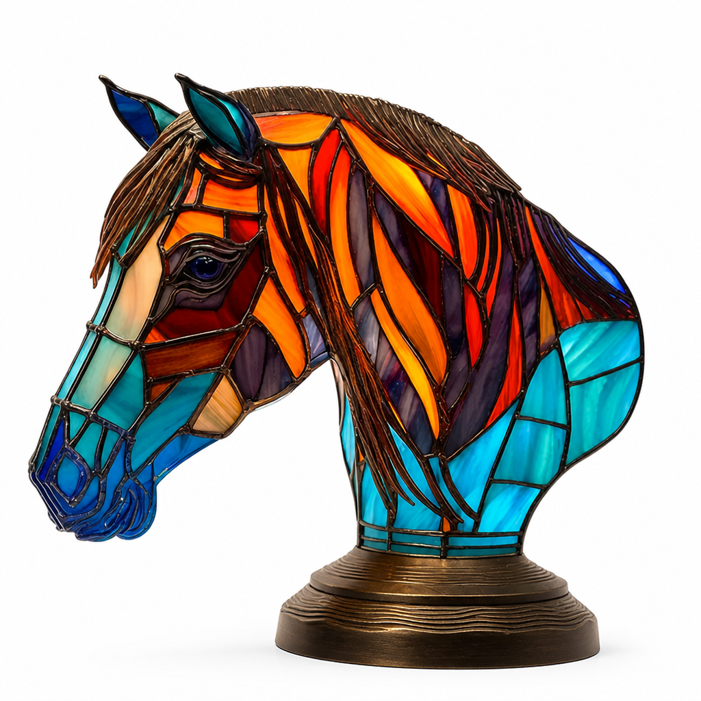 Colorful Stained Glass Animal-Print Table Lamp (20 Styles)