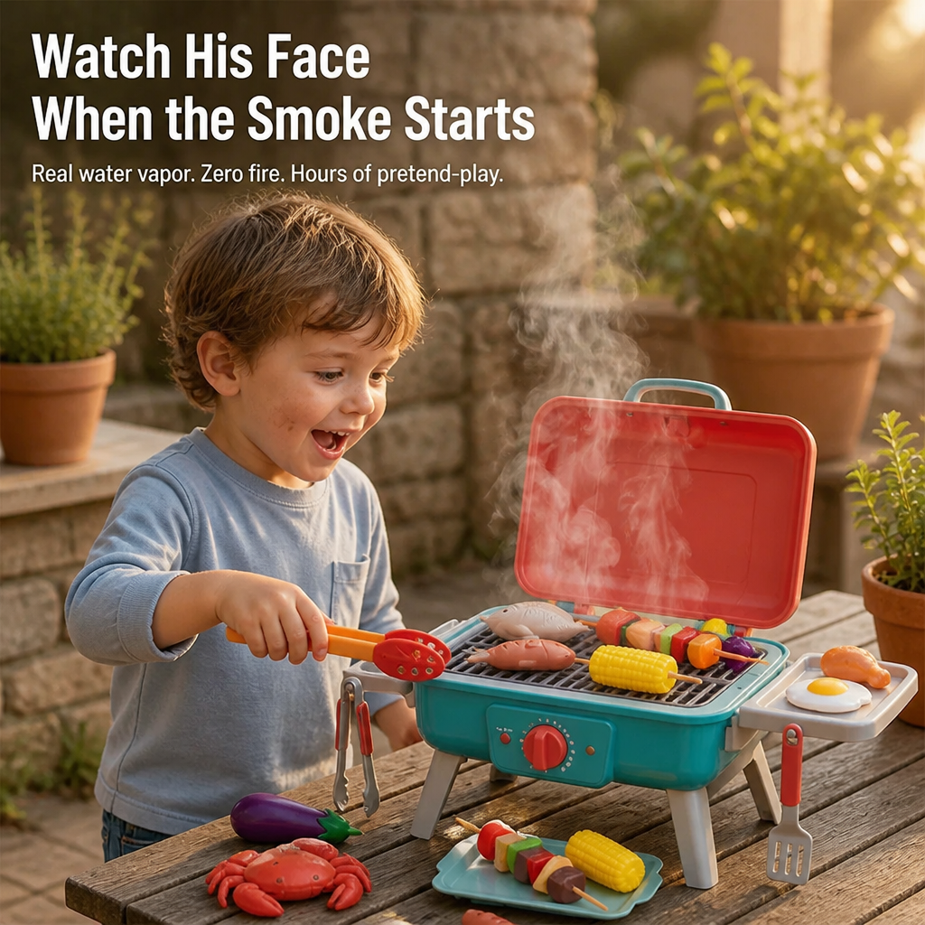 FlameCraft™ — Smoke-Free Spark Play Featuring Real Smoke and Color-Shifting Food