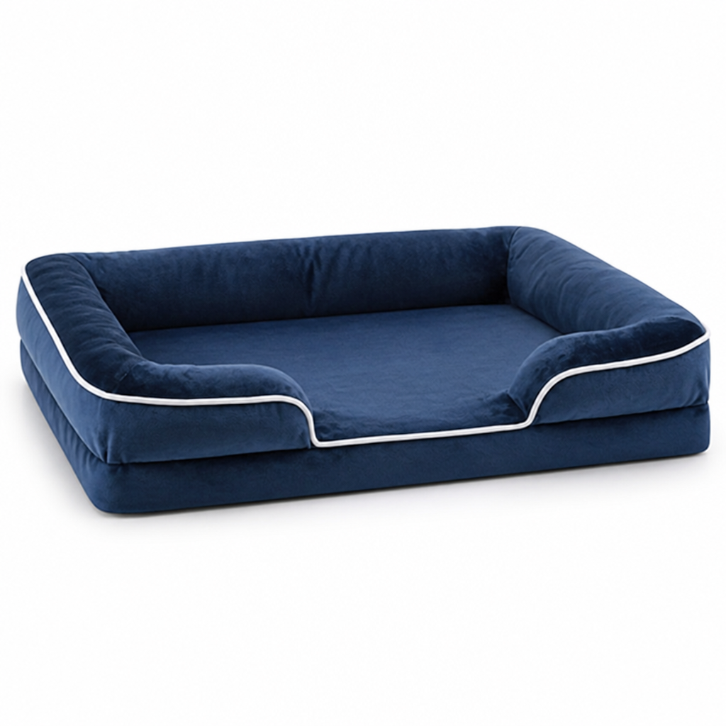 Orthopedic Foam & Washable Cover Dog Bed (Non-Slip Bottom)