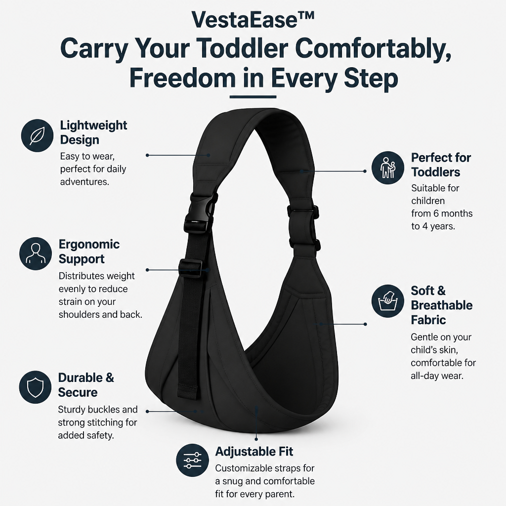 VestaEase™ — Carry Your Toddler Comfortably, Freedom in Every Step