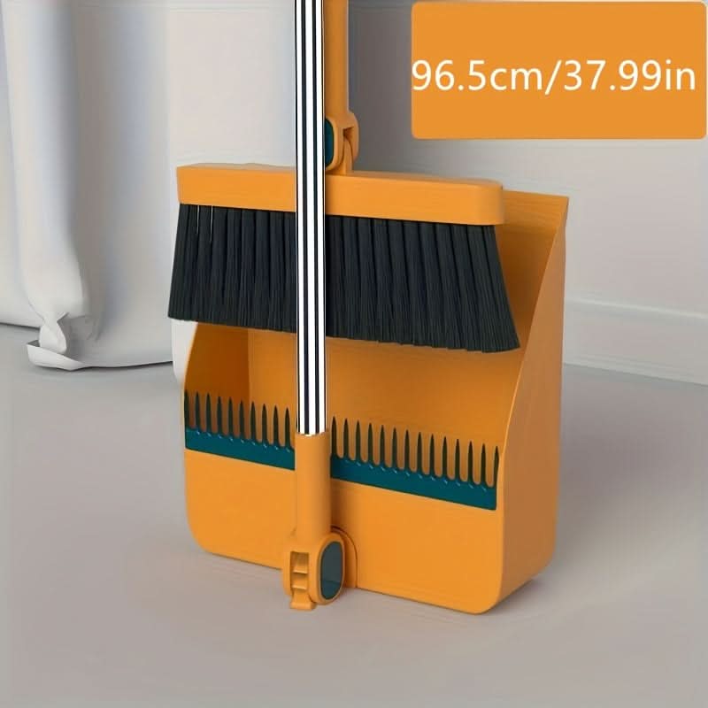 Cleaning Set with Long Handle Broom and Dustpan