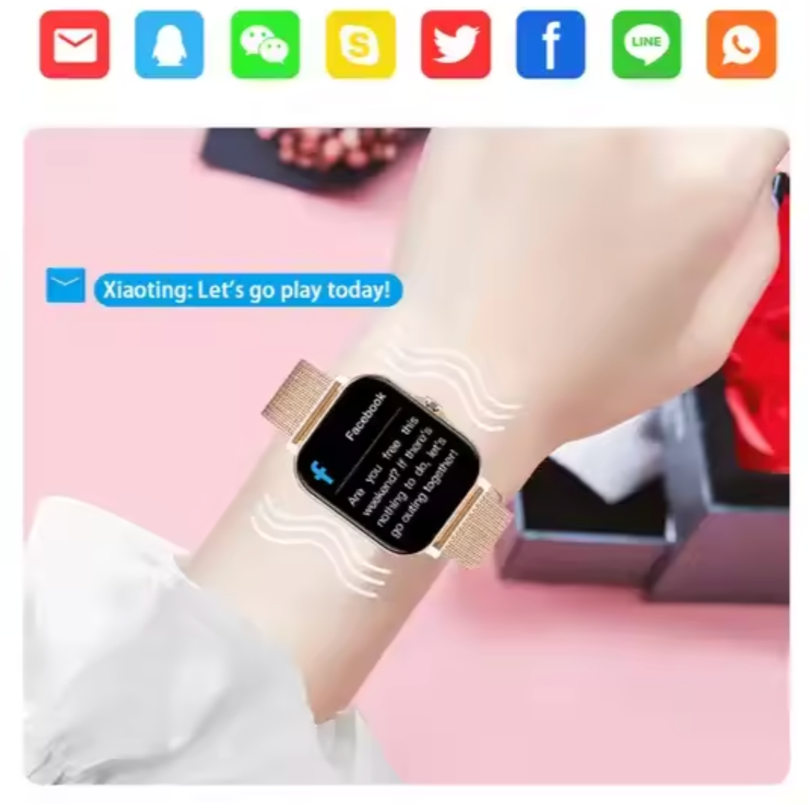 Slim Fitness Tracker Watch for Women – Smart Heart Rate, Sleep & Call Notifications