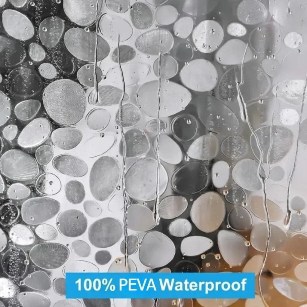 Transparent Waterproof Shower Curtain with Pebble Pattern